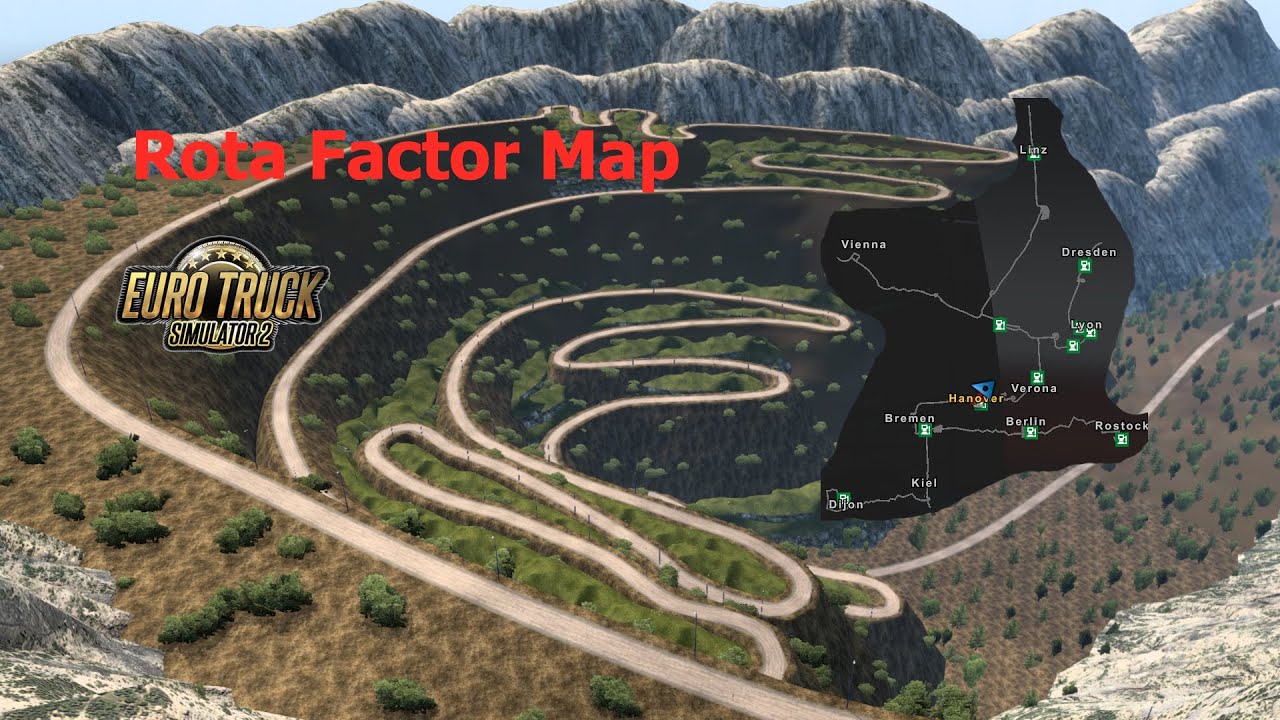 Els2 Rota Factor Map Rota Factor Map แมพโค้งและภูเขา ETS2mod 1.43 - YouTube