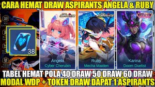 CARA HEMAT DRAW SKIN ASPIRANTS ANGELA & RUBY 2026! TABEL HEMAT POLA 40 DRAW 50 DRAW 60 DRAW ASPIRANT