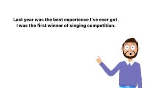 The Example of Personal Recount (2) : “The Winner of Singing Competition”