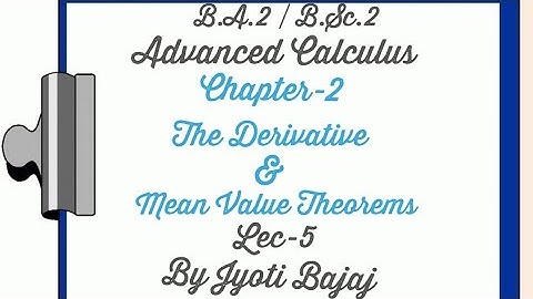 Advanced Calculus..ch-2..lec-5.. Lagrange