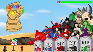 Rescue  HULK Family, SPIDER,BATMAN,SUPER,DEADPOOL VS Infinity Gauntlet Of Thanos ATOMIC BREATH.FUNNY