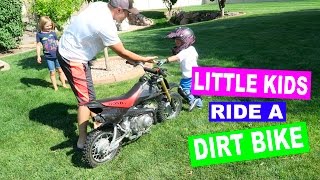 🏍😋LITTLE KIDS RIDE DIRT BIKE!