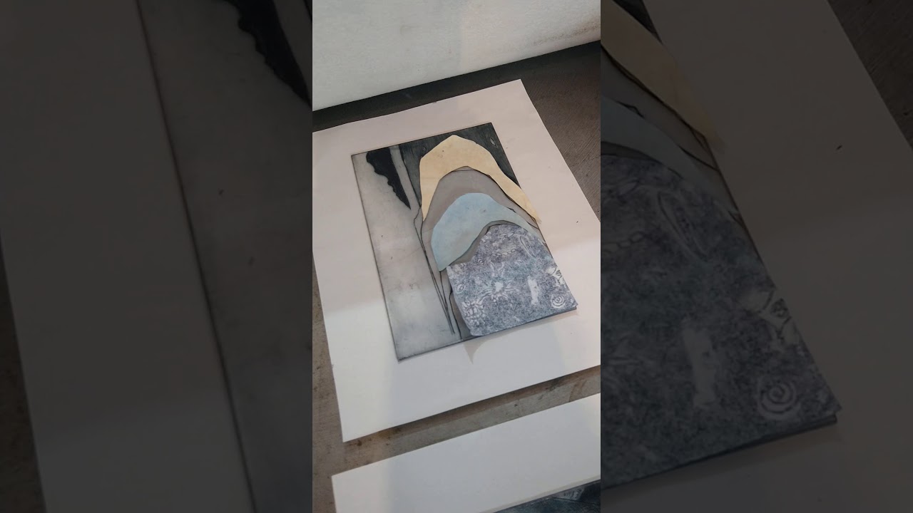 printmaking. stage 8. printing chine collé