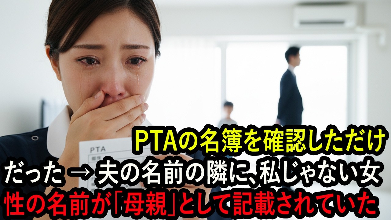 PTAの名簿を確認しただけだった → 夫の名前の隣に、私じゃない女性の名前が「母親」として記載されていた