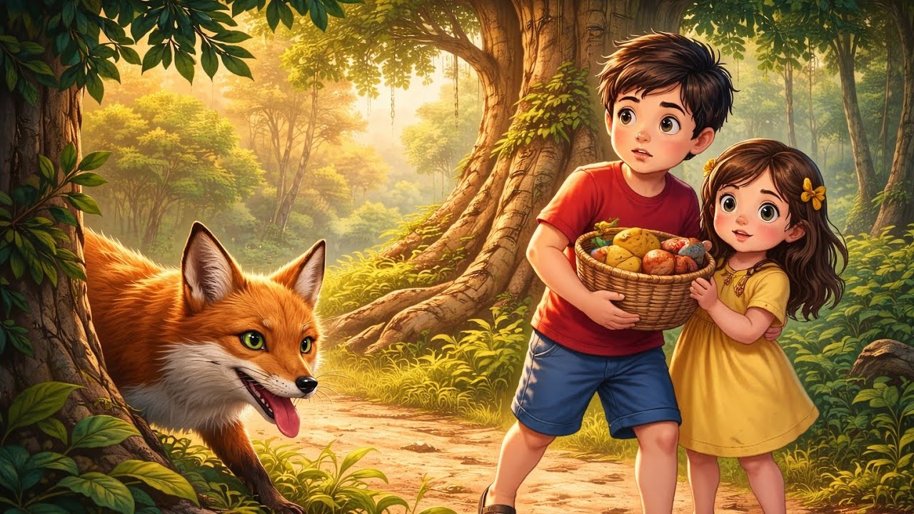 When a Hungry Fox Meets Innocent Brother & Sister 🦊 | Trending Cartoon Story