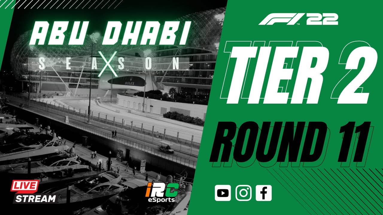 IRC Season X Tier-2 Round 11 F1 22 Abu Dhabi GP Livestream
