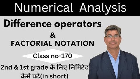 Numerical Analysis(shift, Backward, Forward operators)/अग्र व पश्च सँकारक/1st/2nd grd RPSC Maths