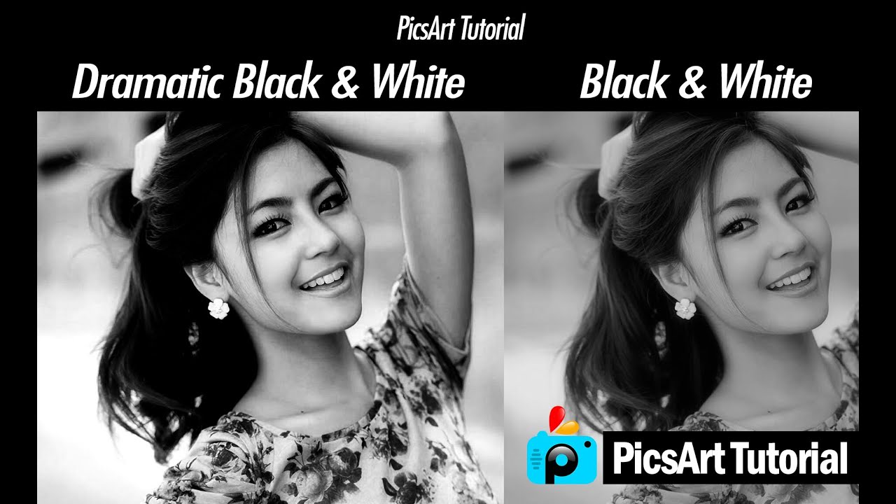 PicsArt Tutorial : How to Create a Dramatic Black and White Effect in
