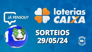 Loterias CAIXA: +Milionária, Quina, Lotofácil e mais 29/05/2024