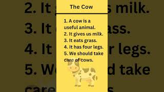 5 Lines on Cow | Easy English Essay | Handwriting Practice