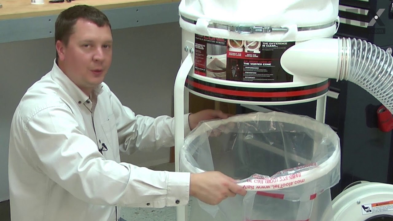 Jet Dust Collector Repair How to Replace the Plastic Bag YouTube