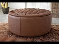 How to Make an Ottoman . Footstool Quilted Upholstery