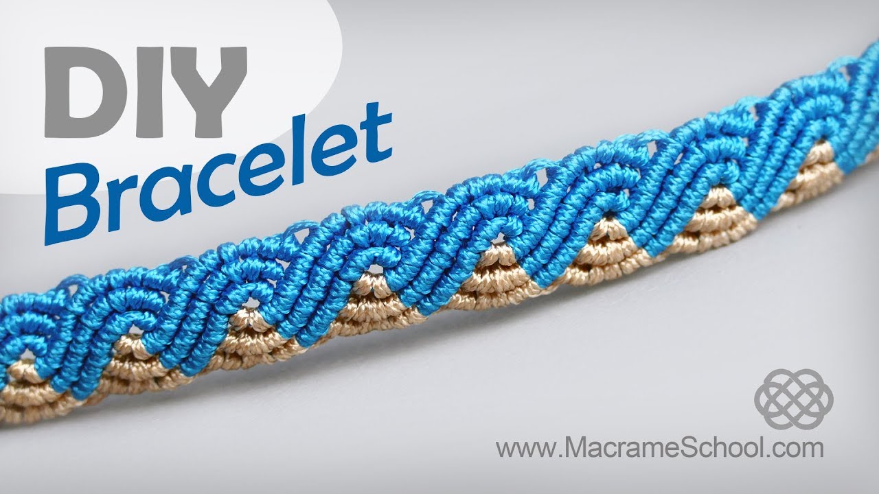 Beautiful Wave Pattern Macramé Bracelet Tutorial by Macrame School ...