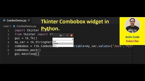 Tkinter Combobox widget in Python