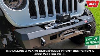 Warn Elite Stubby Front Bumper Install on a 2023 Jeep Wrangler JL Unlimited Rubicon by ExitOffroad 1,332 views 10 months ago 14 minutes, 18 seconds