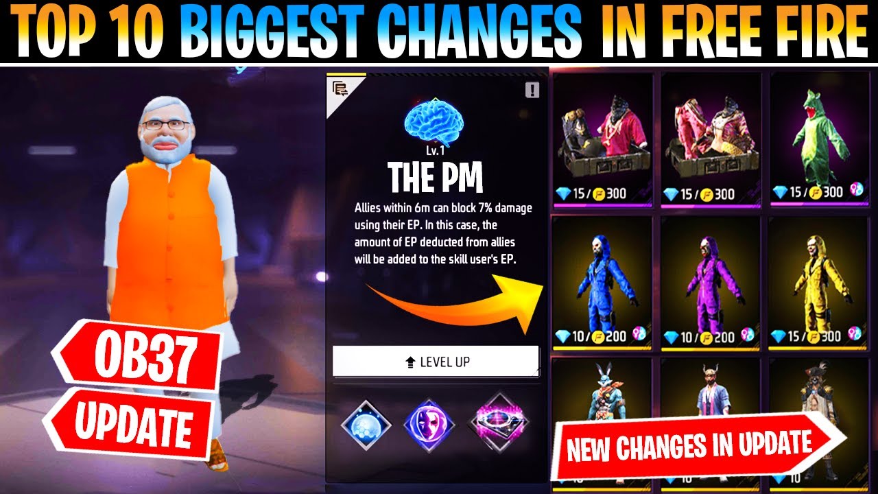 TOP 10 BIGGEST CHANGES 😱 IN FREE FIRE AFTER OB37 UPDATE || GARENA FREE FIRE OB37 UPDATE FULL DETAILS