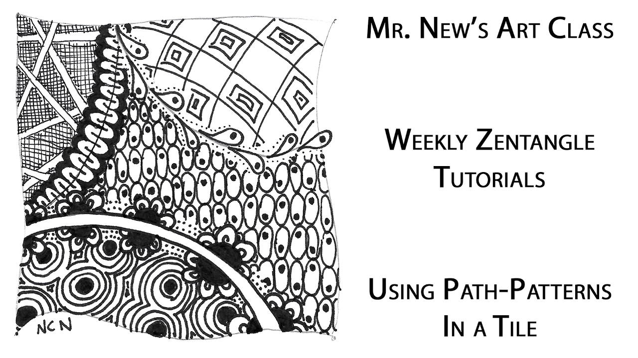 Zendoodling A Tile With String Patterns Timelapse Weekly Zentangle Tutorial Vol 06 - 