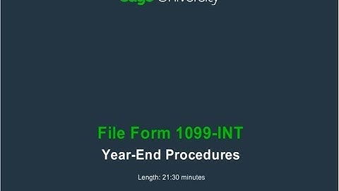 Sage 300 CRE Year End: File Form 1099-INT