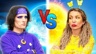 Day Girl vs Night Boy! One Colored House Challenge | Funny Siblings Struggles