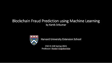 Blockchain Fraud Prediction using Machine Learning