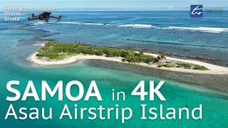 Asau Airstrip Island, Samoa - 4k Aerial View