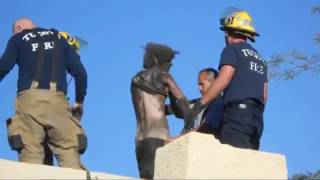 Man Trapped in Chimney Rescued
