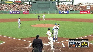 LAD@SF: Pence plates a run on a groundout in first