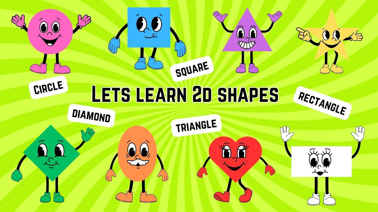 Learn shape names | 2D shapes | Learning shapes in English ...
