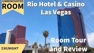 Rio Hotel & Casino Las Vegas  A Hyatt Hotel  UNrenovated Strip View  Room Tour and Review