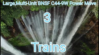 Large,Multi Unit BNSF C44 9W Power Move,Lakeview,KS Full HD 1080p