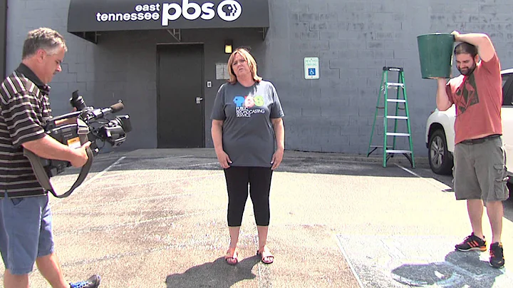 East Tennessee PBS President Vickie Lawson accepts ALS Ice Bucket Challenge