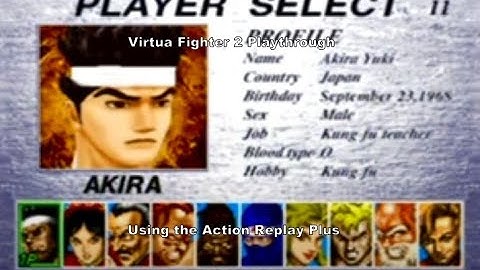 Virtua Fighter 2 Akira Playthrough using the Sega Saturns Action Replay Plus :D #SegaSaturn  #Sega