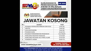 JAWATAN KOSONG SPA9 MEI 2024  #jawatankosong #kerjakosong #malaysia