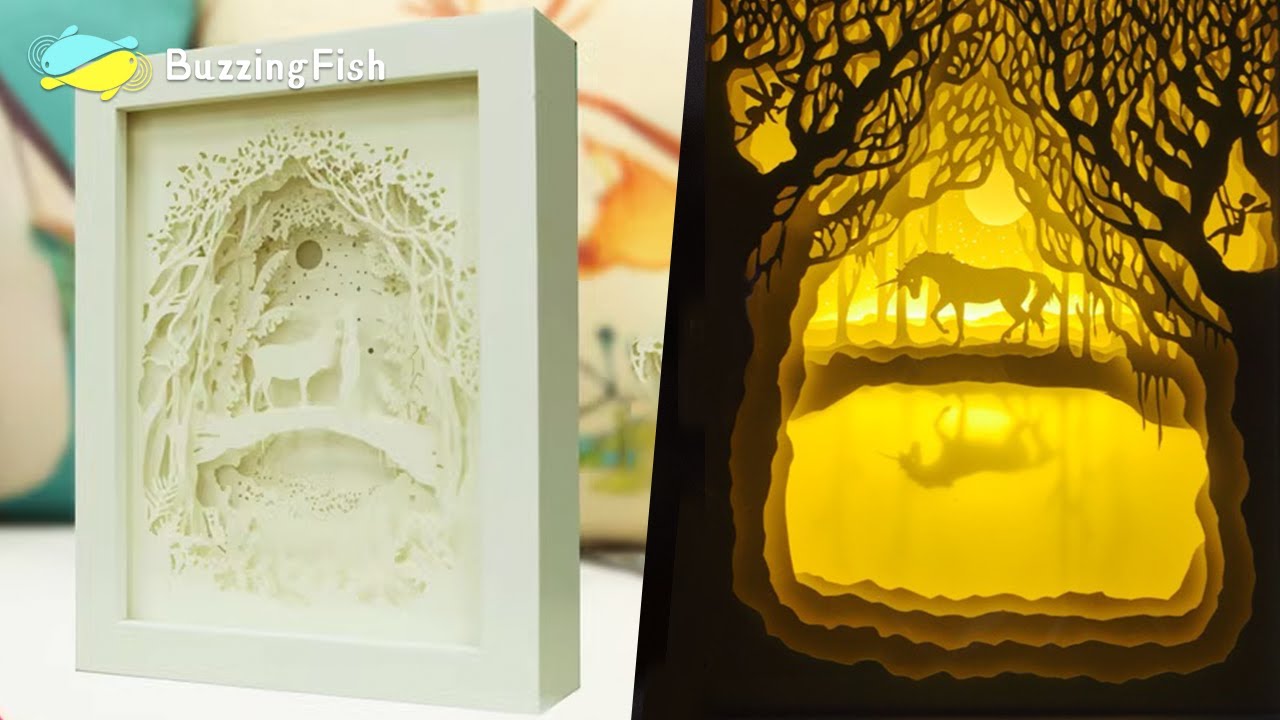 How to Make a Paper-cut Light Box : Unicorn Paper Art 