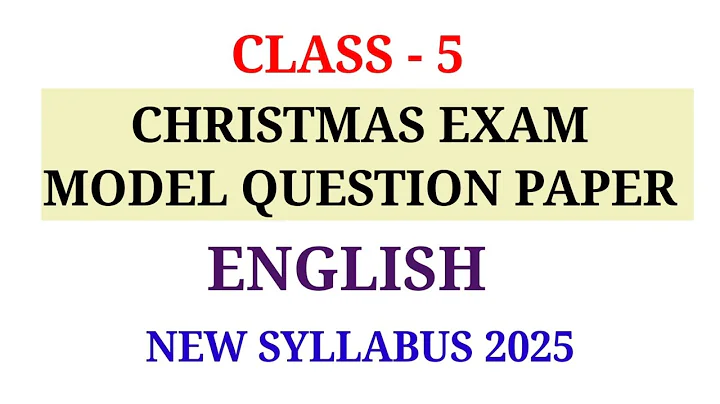 CLASS 5 CHRISTMAS EXAM MODEL QUESTION PAPER ENGLISH | STD 5 SECOND TERM QUESTION PAPER ENGLISH 