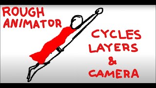 Animation example in RoughAnimator. Cycles, Layers, Camera
