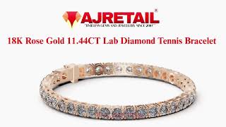 🌹💎 18k Rose Gold 11.44CT Lab Diamond Tennis Bracelet #ajretail #diamond #tennisbracelet screenshot 3