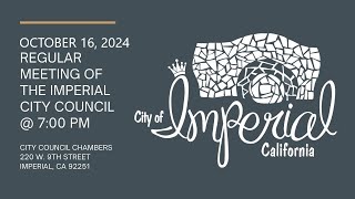 October 16, 2024 Regular City Council Meeting