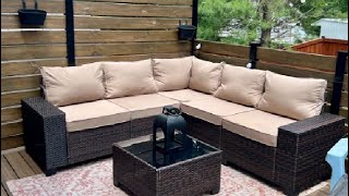 Kullavik Outdoor Patio Furniture Set 12 Pieces Sectional Rattan Sofa Set Review, Very SOLID