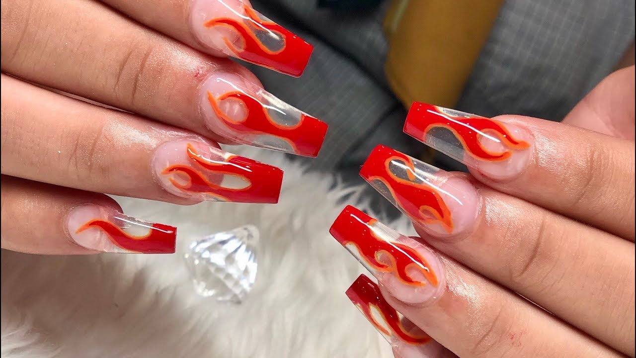 Flame Nail Design for Short Nails Tutorial - wide 7