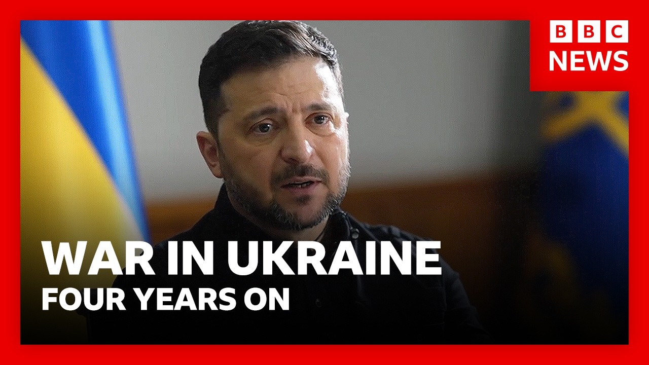 Ukraine War - Four years On - Zelensky insists his country will be victorious | BBC News