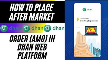 How to Apply After Market Order (AMO) In @Dhan ⚡ Web Platform