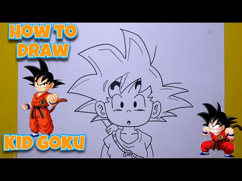 How to draw KID GOKU (Dragon Ball) step by step, EASY 