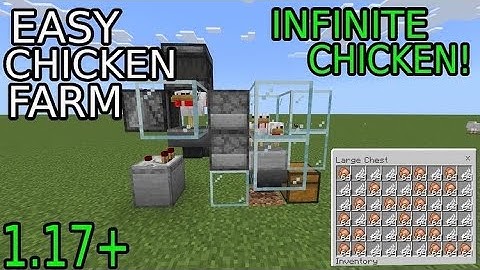 SIMPLE 1.18+ AUTOMATIC CHICKEN FARM TUTORIAL in Minecraft Bedrock (MCPE/Xbox/PS4/Windows10)