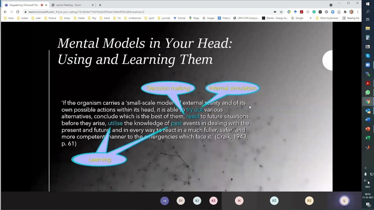 A Cognitive Architecture for Mental Models Analysed from a Self-Modeling Network Viewpoint