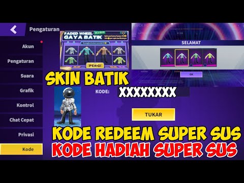 Kode redeem super sus terbaru❗kode hadiah super sus terbaru 2022❗kode hadiah super sus 6 skin batik