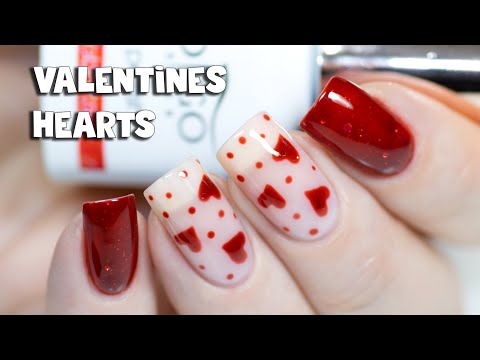 Easy Valentine&#039;s Day Nail Art - Sparkly Hearts | Indigo Nails