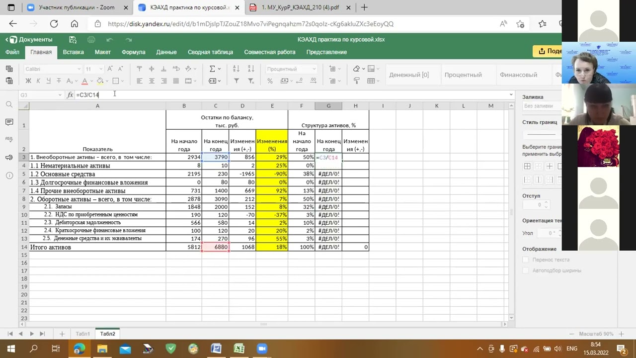 Динамика и структура бухгалтерского баланса, расчет чистых активов ...