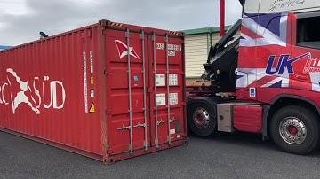 How  to load and unload 40ft container to a truck with side crane