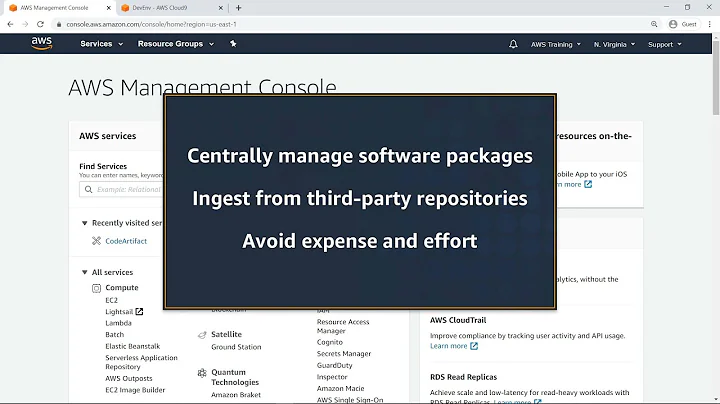 Use AWS CodeArtifact to Manage your Software Packages | Amazon Web Services